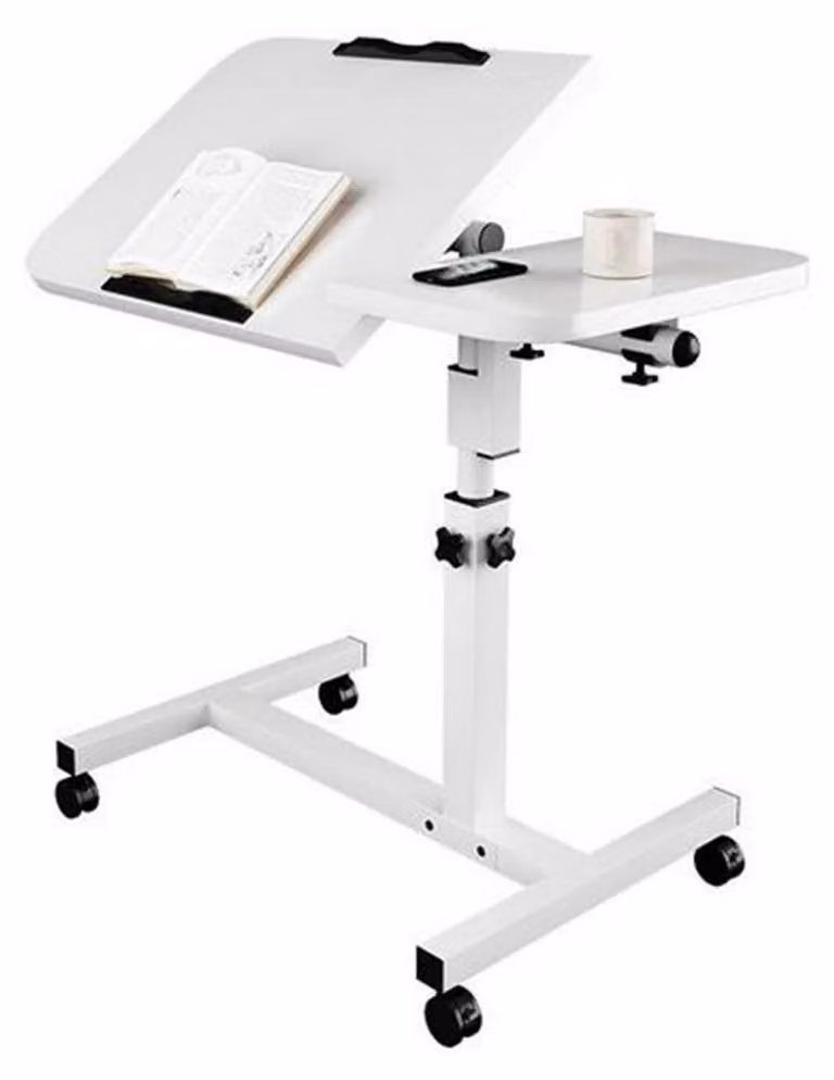 Scrivania per computer su ruote, con altezza regolabile da 61,5 a 96 cm, dimensioni 60 x 40 cm