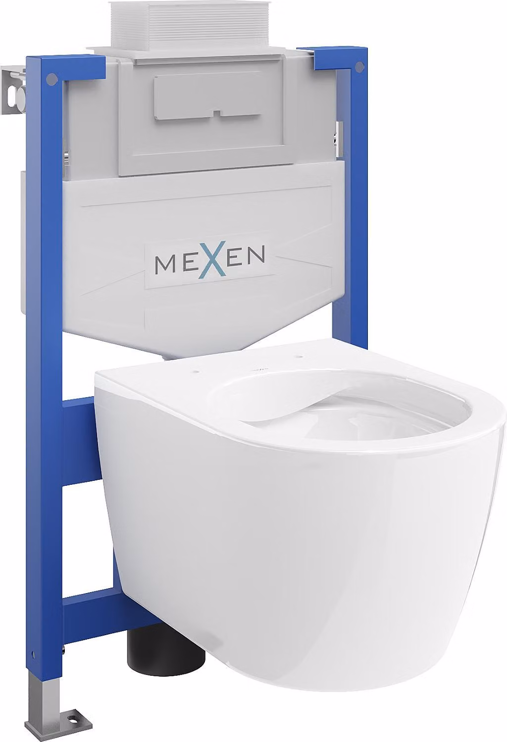 Mexen Set da Incasso WC Telaio Fenix XS-U con WC Carmen, Bianco Lucido - 6853388XX00