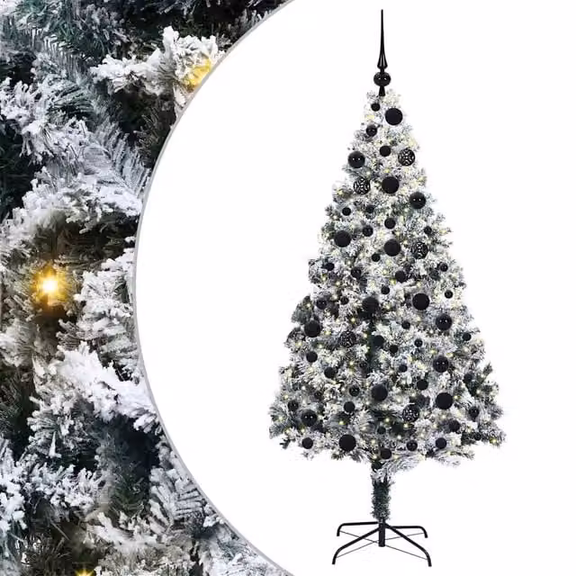Albero di Natale artificiale moderno vidaXL bianco con 300 LED luce bianca calda, Altezza: 180 cm – 1