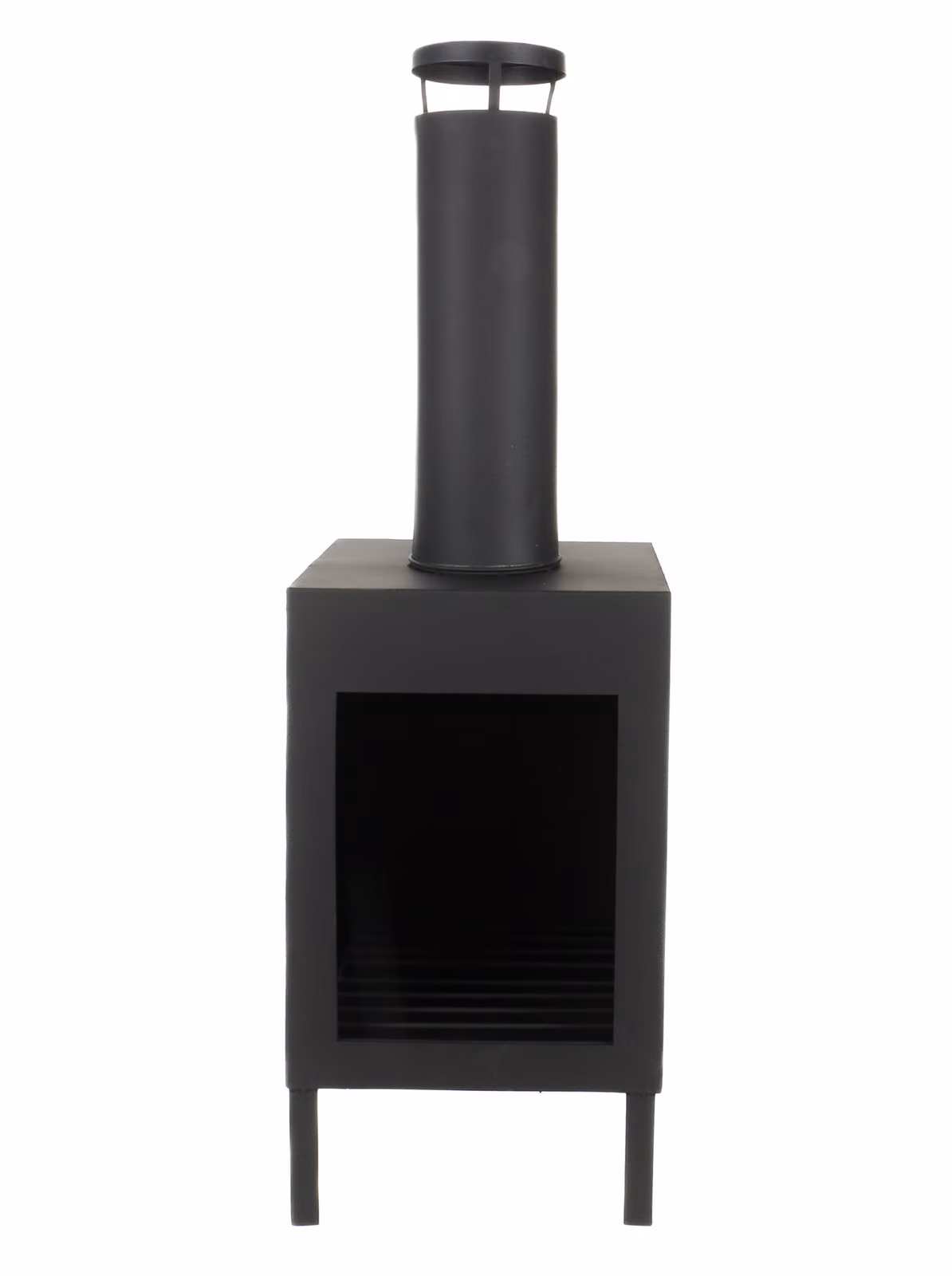 Caminetto da giardino per legna o bricchette di legno, camino per uscita fumi e griglia di stoccaggio, cesto per il fuoco da giardino (H) circa 100 cm