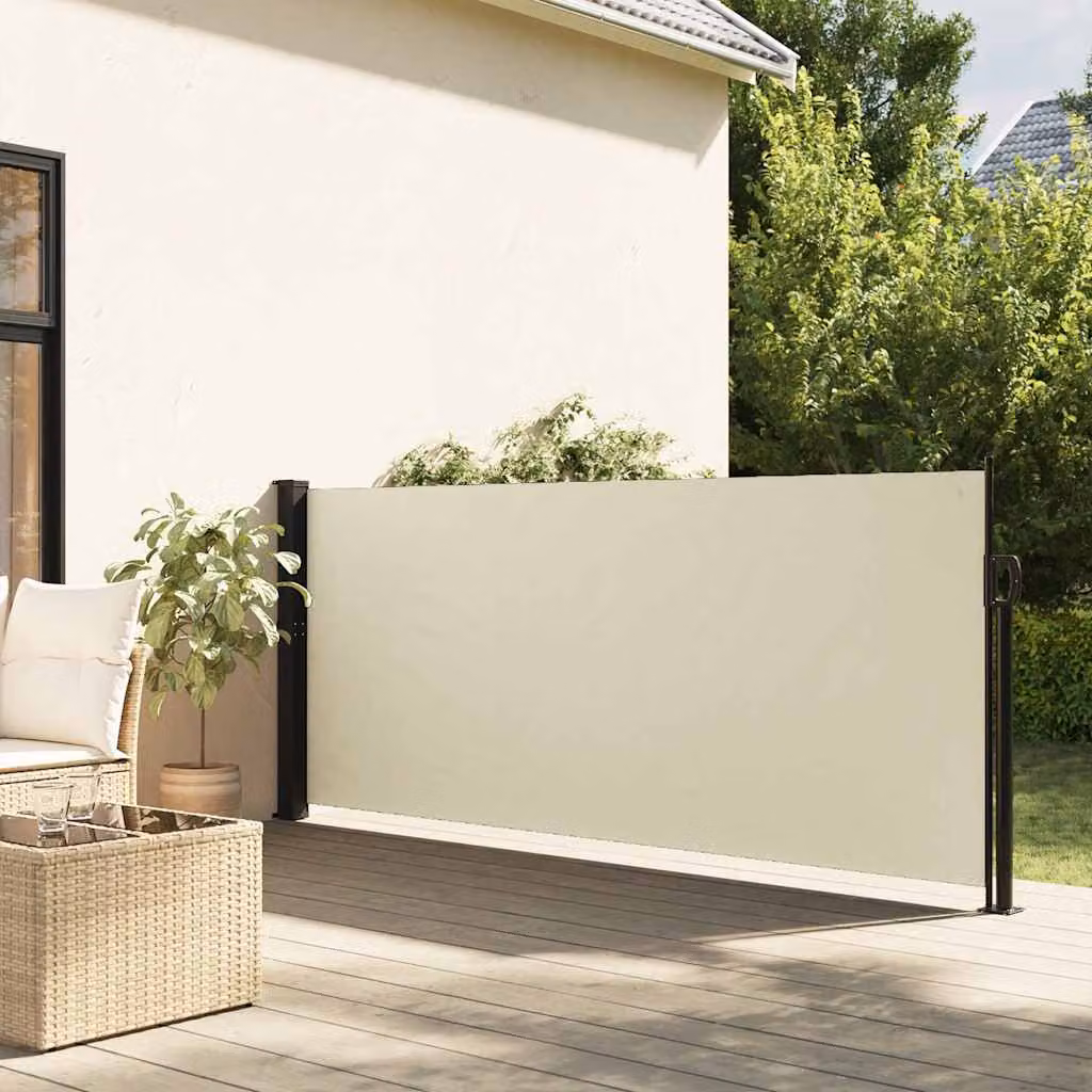 Tenda da Sole Laterale Retrattile vidaXL in Poliestere Beige L: 140 cm, P: 600 cm