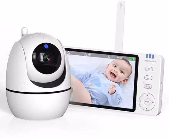 Baby monitor con funzione video - Connessione wireless - Attivazione vocale - Schermo LCD da 2,0 pollici - Telecamera bidirezionale - Visione notturna - Funzione ninna nanna
