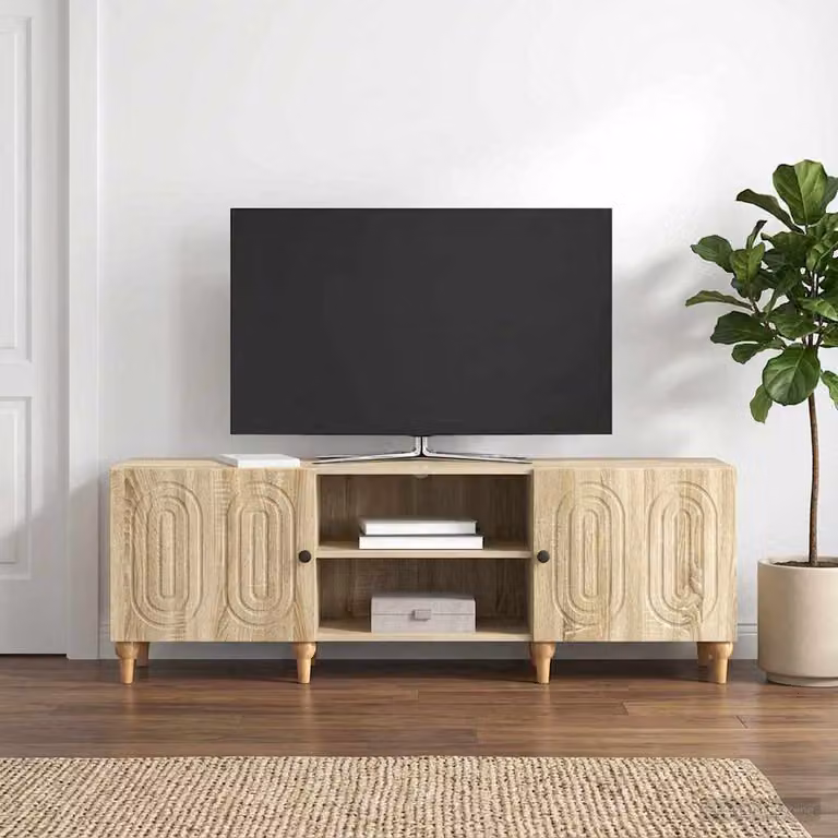 Mobile TV moderno vidaXL in legno ingegnerizzato color rovere sonoma marrone L 150 x P 31 x H 50 cm