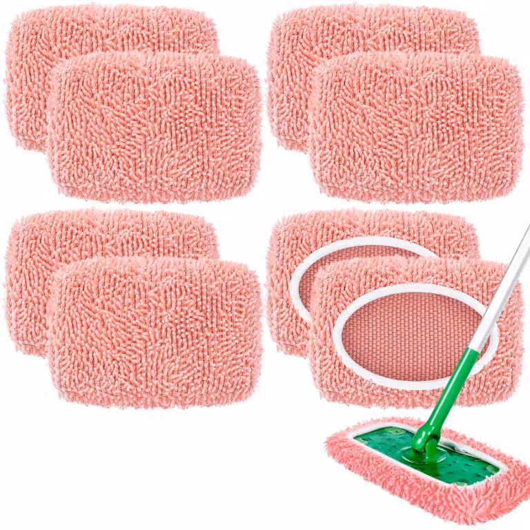 8 coperture in microfibra per mop Swiffer, riutilizzabili, con sacchetto per il lavaggio