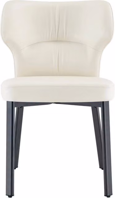 Set da 2 Sedie da Pranzo con Rivestimento in Pelle PU e Struttura in Metallo Nero
