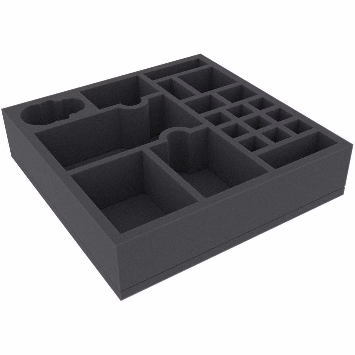 Inserto in schiuma con 20 scomparti, 258 x 258 x 60 mm, per giochi da tavolo