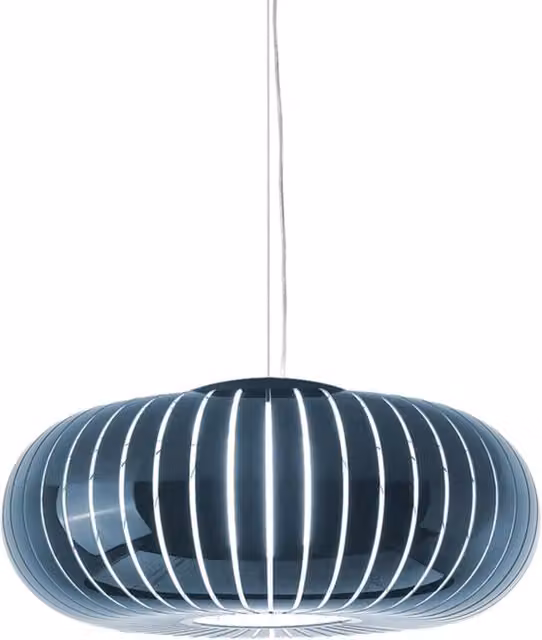 Lampada a sospensione Kartell Teresa design in plastica blu e nera con luce LED warm white