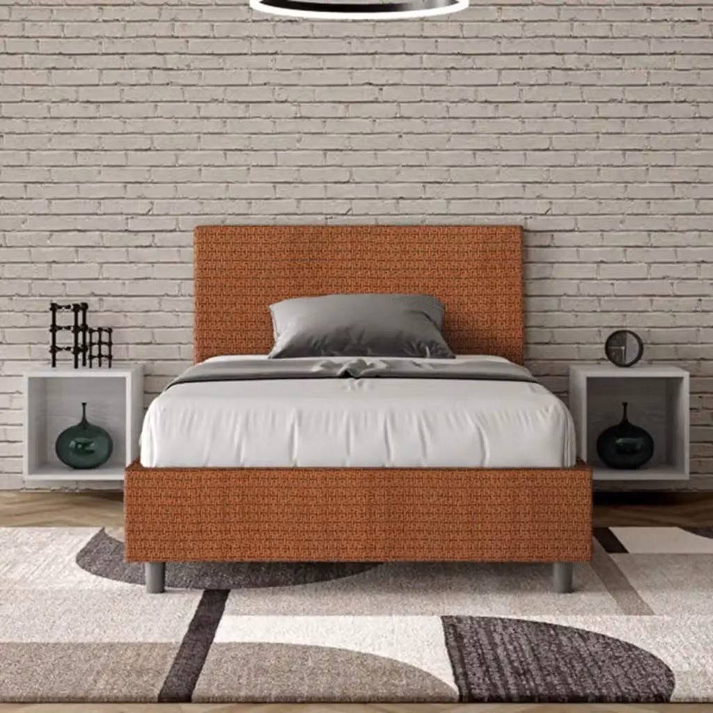 Letto una piazza e mezza Adele Ityhome con rete imbottita in tessuto Labirinto 4 arancio L/P/H: 120 x 200 cm – 2