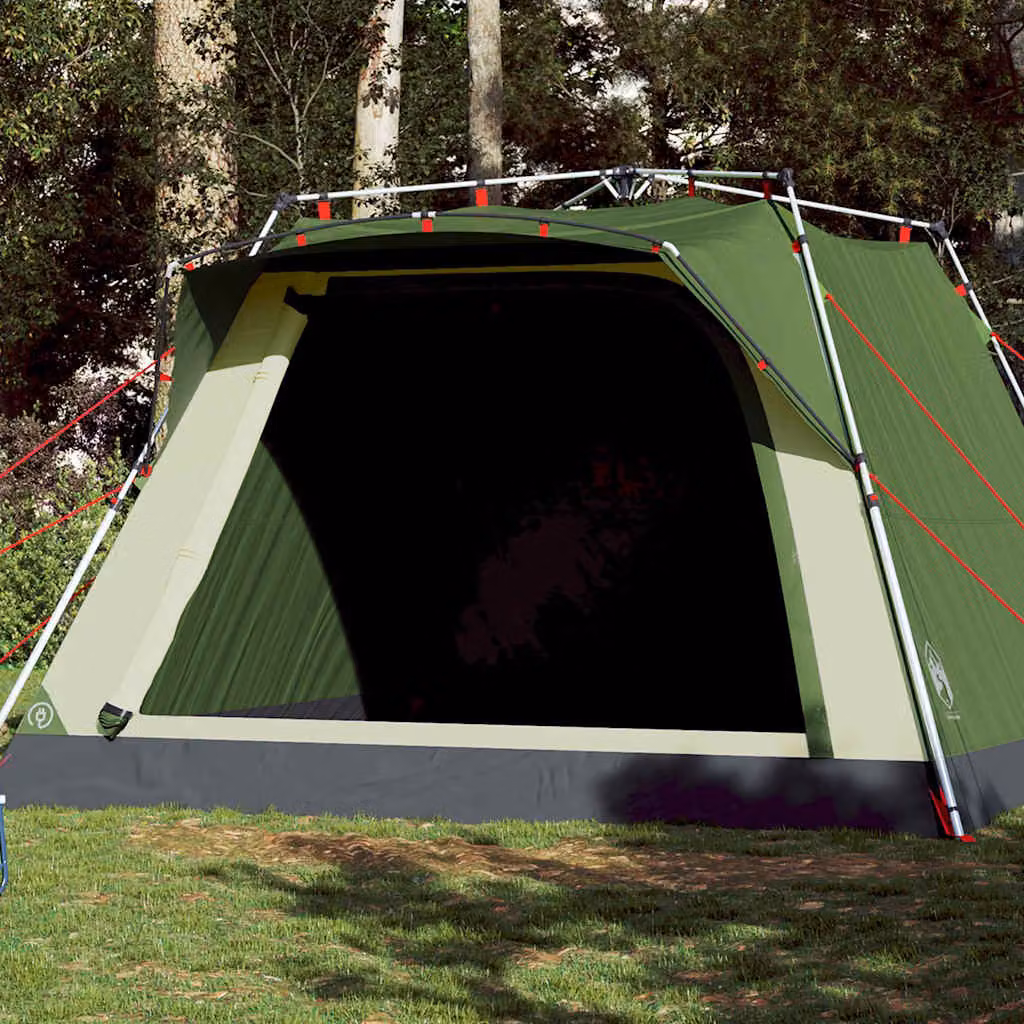 vidaXL Tenda da Campeggio Cabina per 4 Persone Verde a Rilascio Rapido