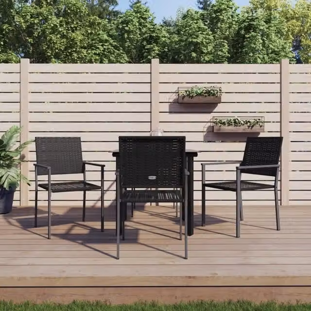 Set da Pranzo da Giardino 5 pz in Polyrattan e Acciaio 3187020