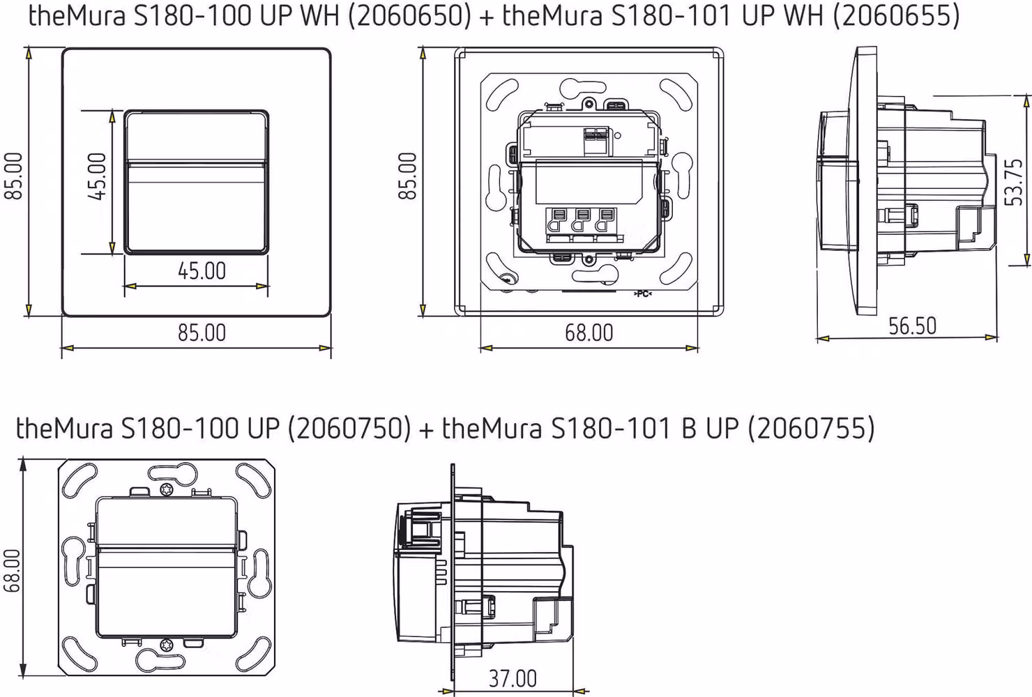 THEBEN AG Rilevatore di movimento S180-100 2W UP WH