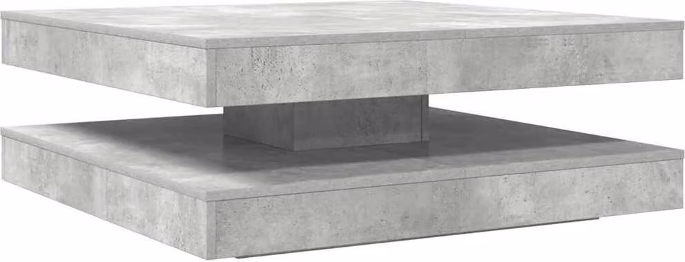 Tavolino da Caffè Girevole a 360 Gradi Grigio 90x90x34,5 cm