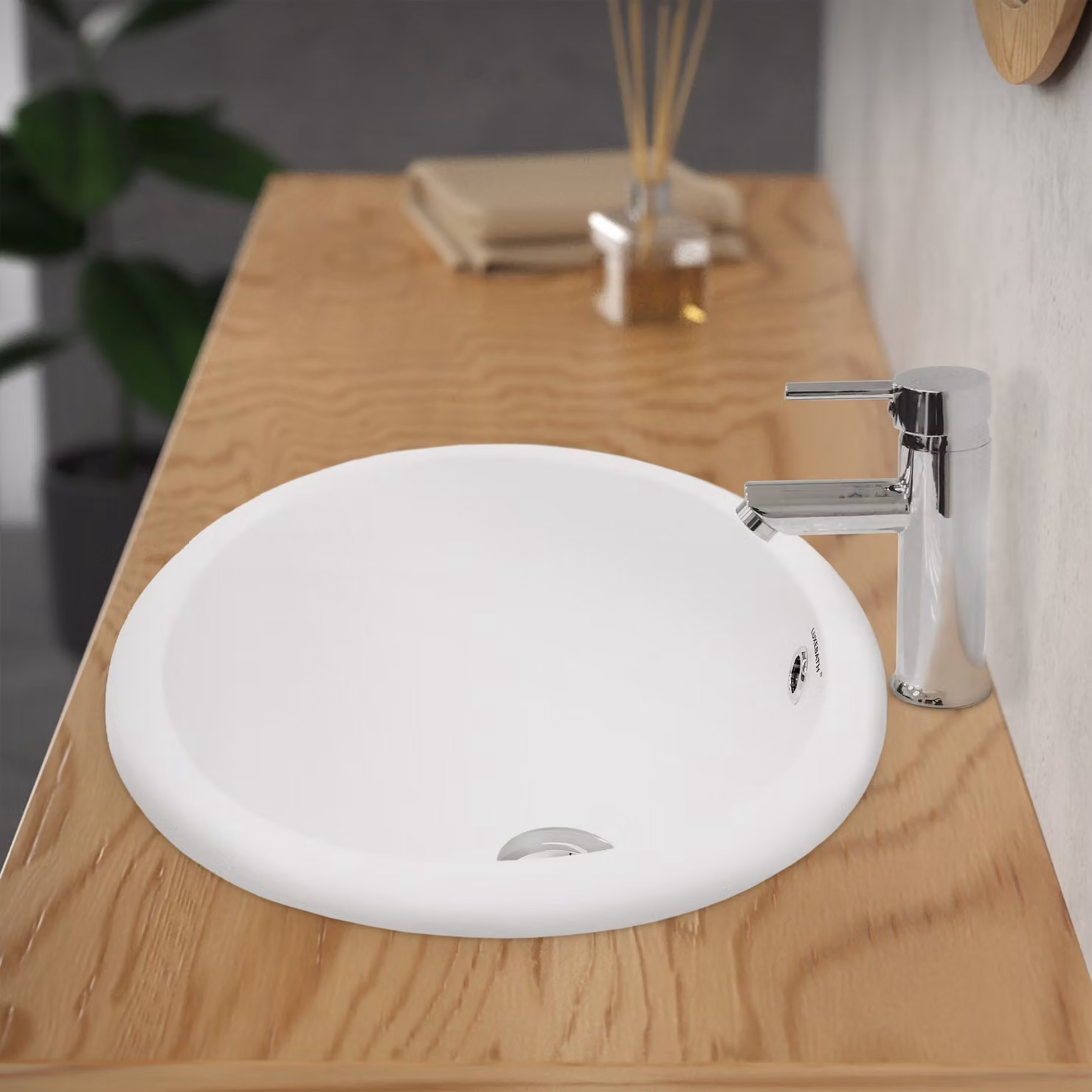 LuxeBath lavabo Lavabo da appoggio ovale, 49x40,5x19,5 cm, bianco, Vetroceramica