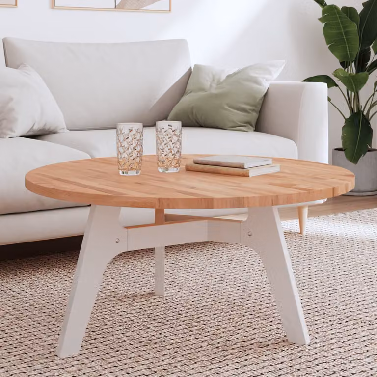 vidaXL Piano per Tavolo Rotondo in Legno di Faggio Marrone, Ø 90 x 2,5 cm