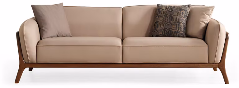 Braun-Beige Wohnzimmer Polstercouch Moderne Stoffsofas Sitzmöbel