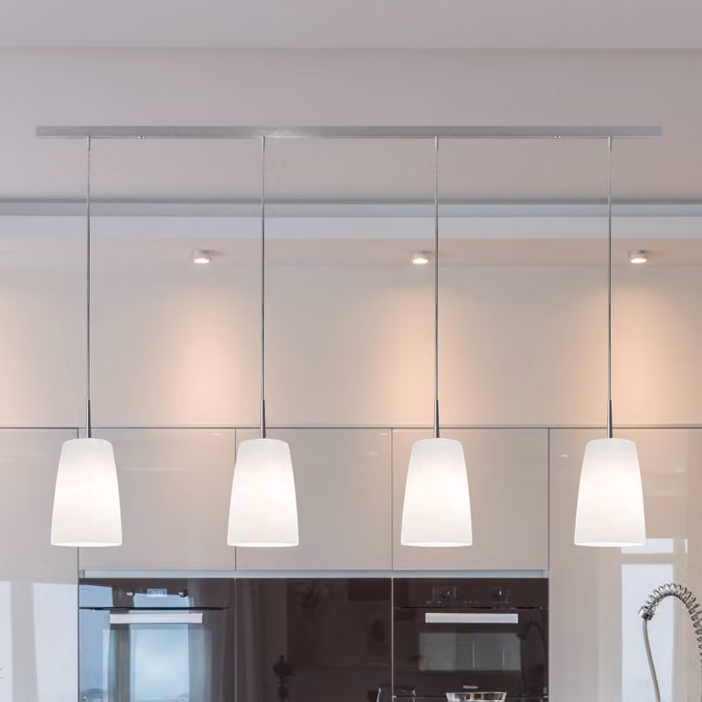 Casablanca Lampada a sospensione Mesa, dimmerabile, Bianco / Opale, Soggiorno / Sala da pranzo, Vetro, Lampada a sospensione