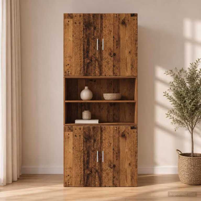 Armadietto a muro vidaXL in legno marrone opaco L: 80 cm, P: 42,5 cm, H: 64 cm