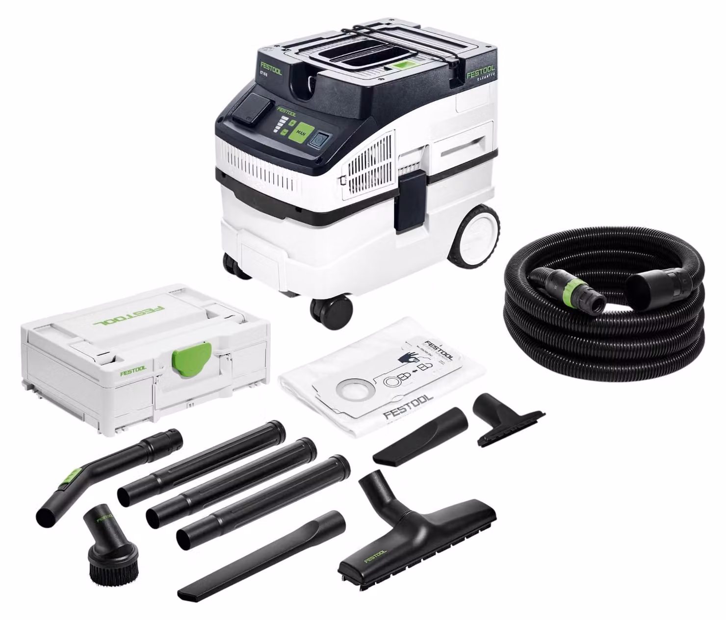 Festool CT 15 CLEANTEC estrattore mobile 1200 watt 15 l ( 578327 ) + set pulizia Standard 7 pezzi ( 577257 )