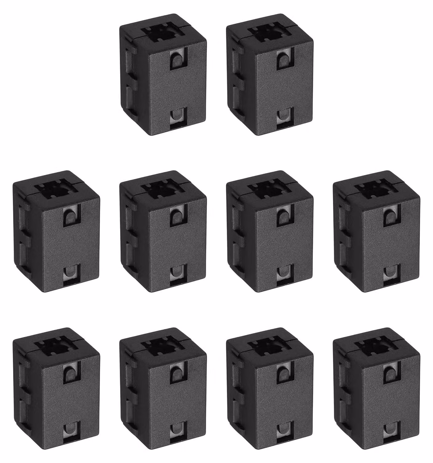 Anelli filtranti in ferrite con clip, confezione da 10 pezzi, 10 mm, per la soppressione delle interferenze elettromagnetiche, colore nero