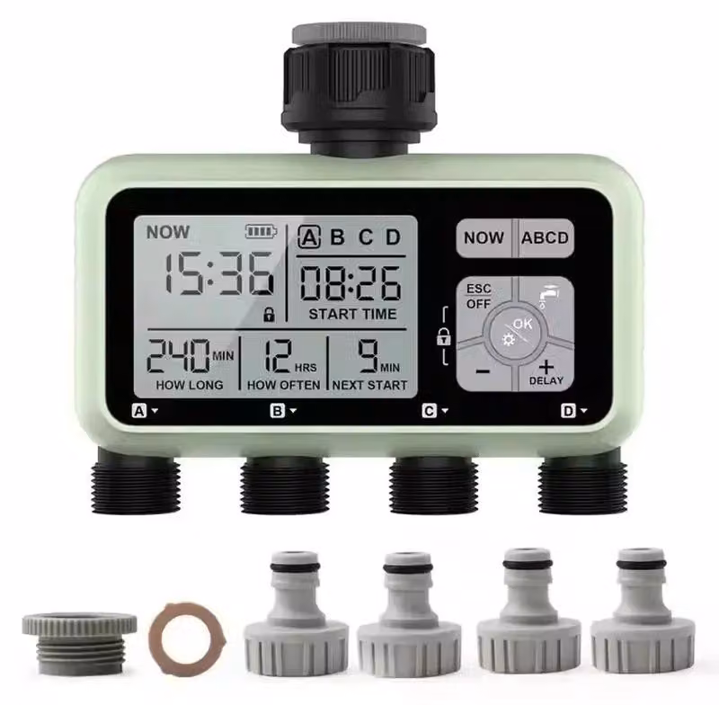 Contatore d'acqua, 4 uscite, controllo programmabile, spina di tipo europeo