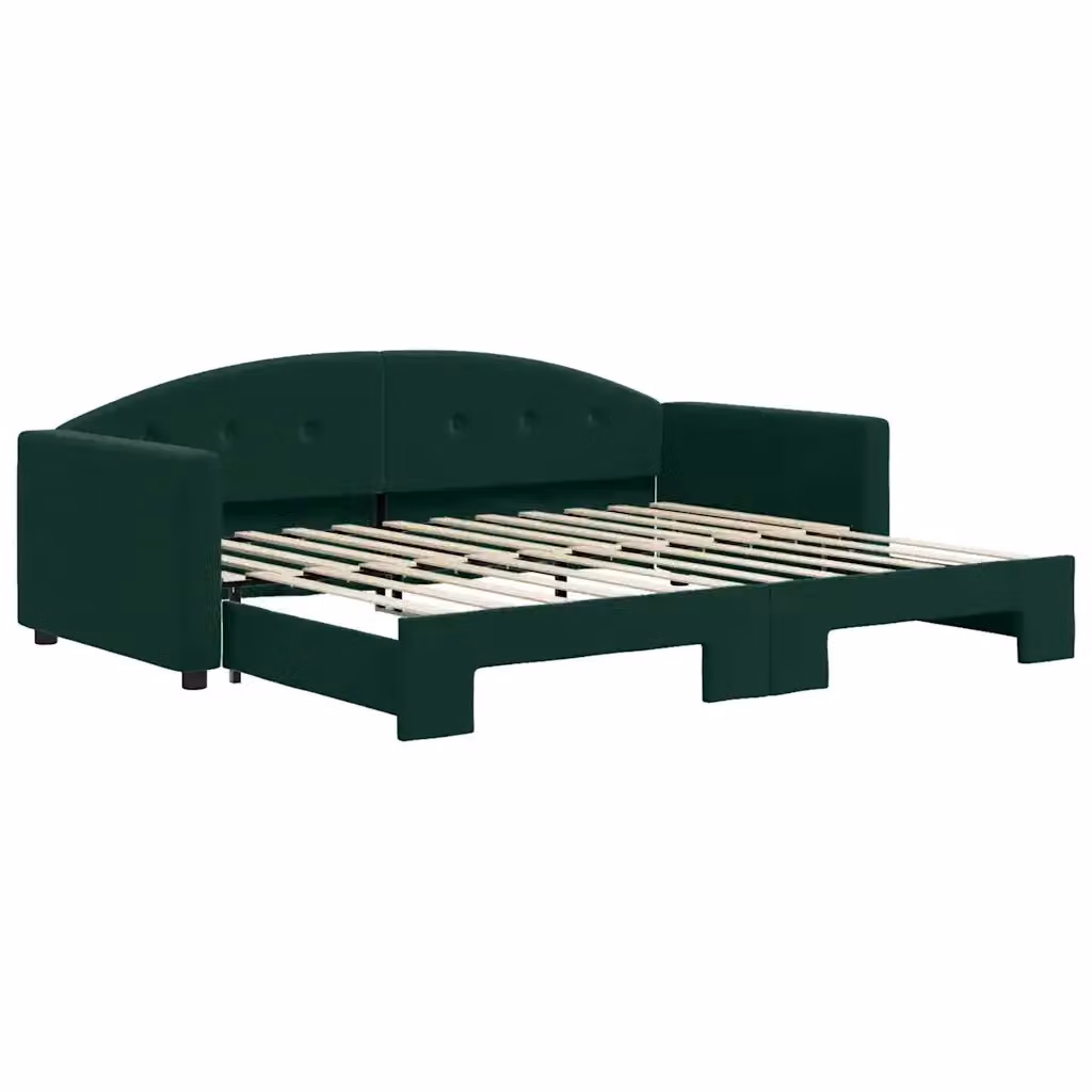Divano Letto con Letto Estraibile vidaXL in Velluto Verde con Struttura in Legno e Metallo L/P/H: 222 x 90 x 75 cm – 2