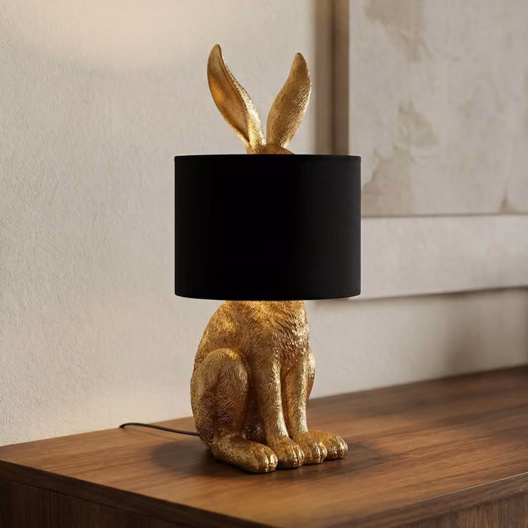 Lampada da tavolo Lorentina Lindby, Nero, Soggiorno / Sala da pranzo, Tessuto / Stoffa / Seta, Design, Lampada da tavolo