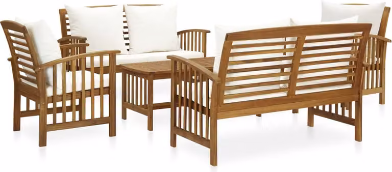 Maison Exclusive - Set Divani da Giardino 5 pz con Cuscini in Massello di Acacia