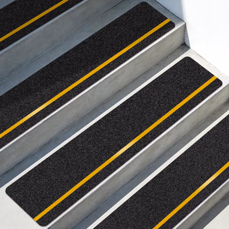 Nastro antiscivolo con strisce riflettenti per scale - Giallo/Nero