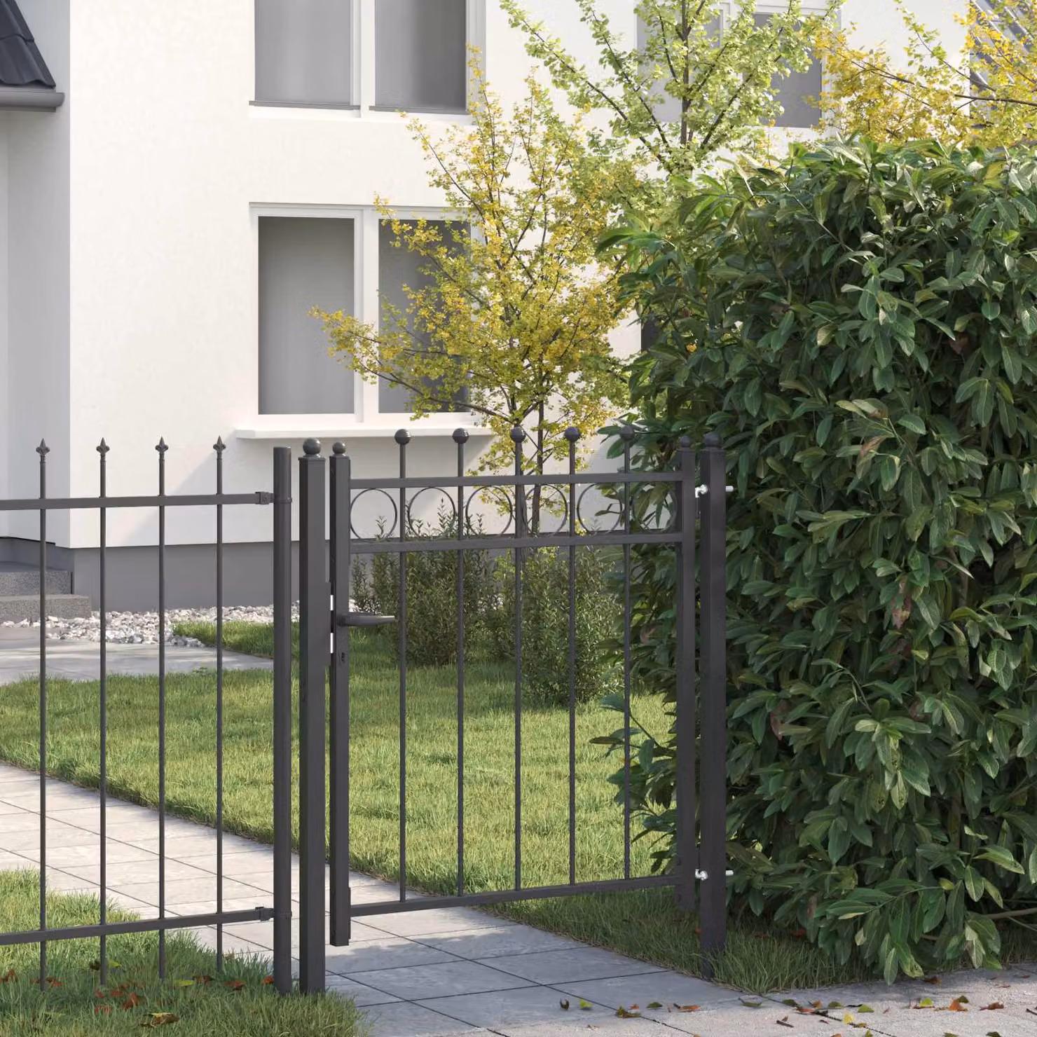 Cancello singolo per recinzione vidaXL HORST in metallo nero L: 100 cm, H: 156 cm