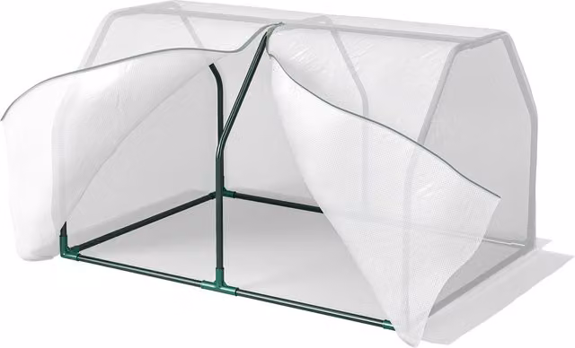 Serra da balcone Outsunny in acciaio e plastica PE con chiusura a zip, Bianco Trasparente, L: 99 cm, P: 71 cm, H: 60 cm – 1