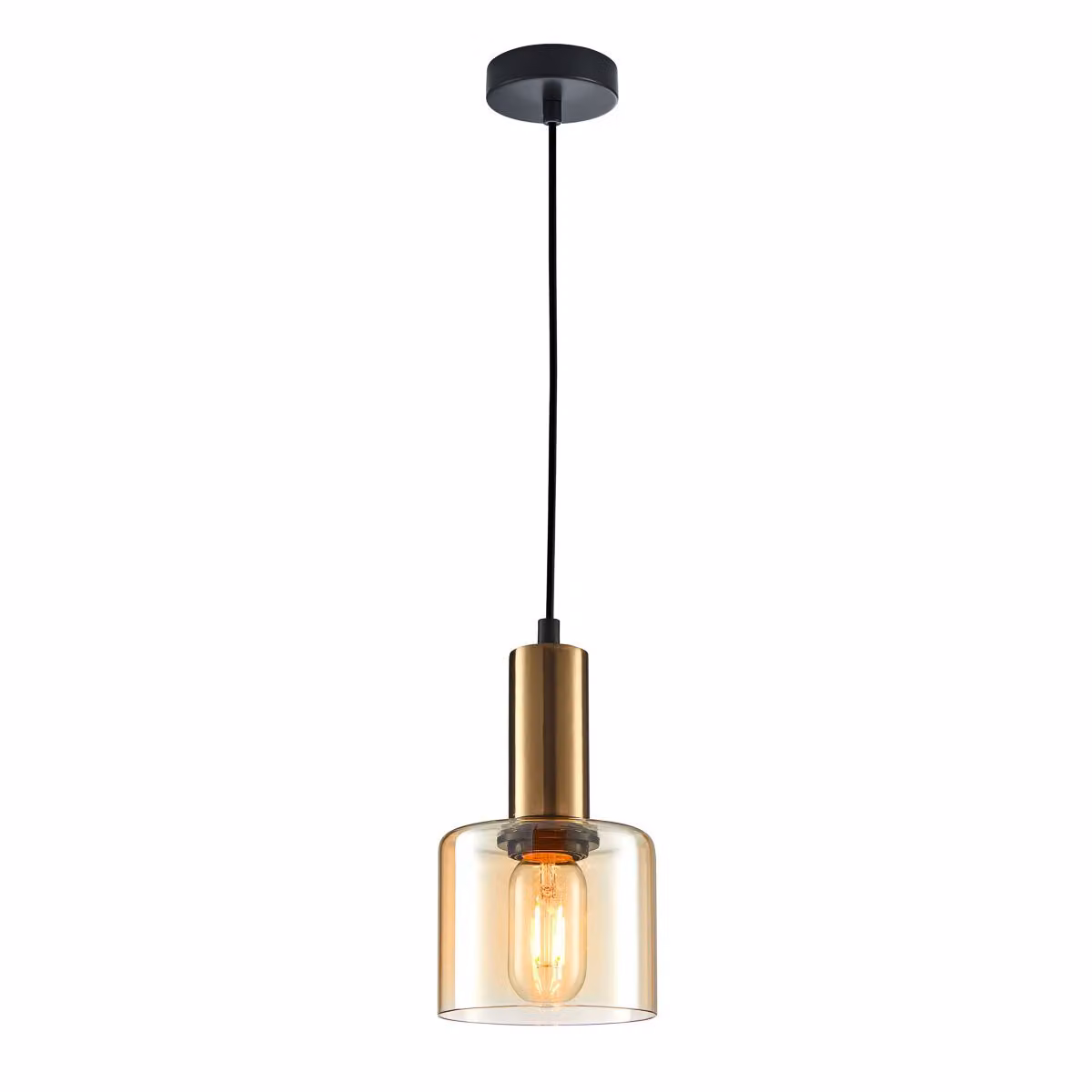 Italux Santia, lampada a sospensione moderna in ottone PND-65342-1-BRO+AMB