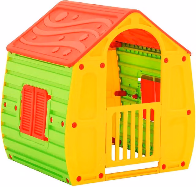 Casetta gioco per bambini in plastica multicolore rosso verde giallo L/P/H: 102 x 90 x 109 cm