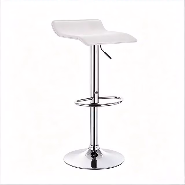 Sgabello da bar girevole Chicfurn in similpelle bianca e metallo con altezza regolabile e design moderno