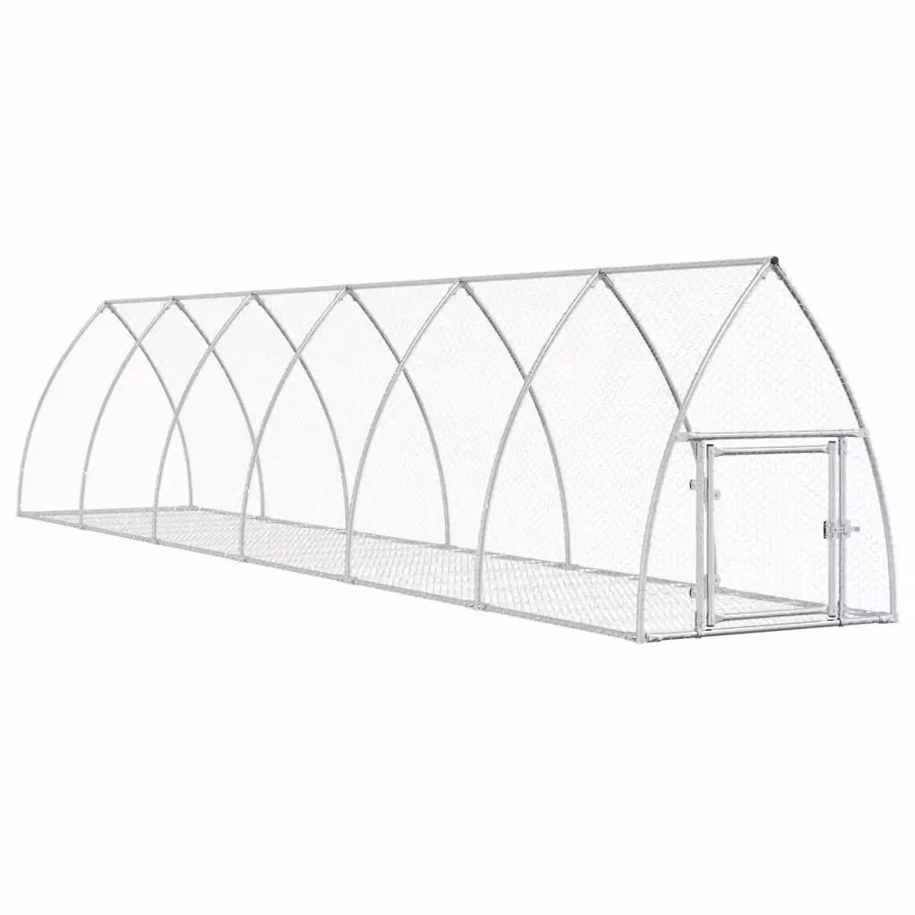 Conigliera vidaxl in acciaio zincato color argento L: 600 cm, P: 105 cm, H: 120 cm – 2