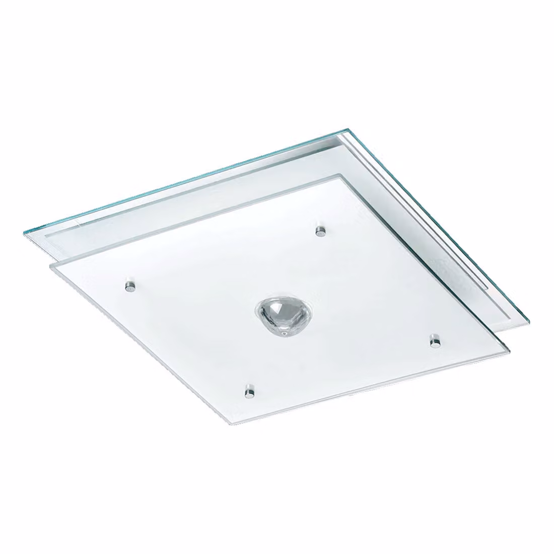 Plafoniera IKAROS DIAMOND 3xE27/40W, IP21, cromo bianco/cristallo lucido a specchio L: 420, L: 75, H: 420, dimmerabile