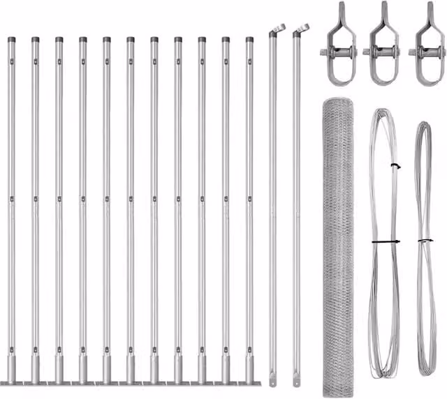 Palo per recinzione rettangolare in acciaio argento H: 150 cm, L: 12 cm, P: 3,2 cm