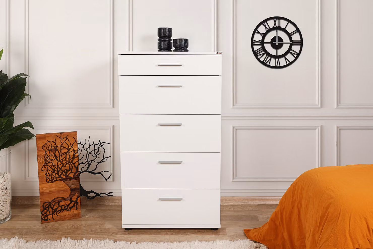 Skye Decor, SFN- SFNADR, bianco, cassettiere, 108x60x44 cm, pannello truciolare rivestito al 100% in melamina