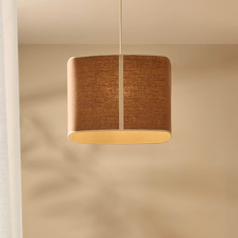 MARKET SET Lampada a sospensione Dolce, dimmerabile, Marrone / Ruggine, Soggiorno / Sala da pranzo, Tessuto / Stoffa / Seta, Design, Lampada a sospensione