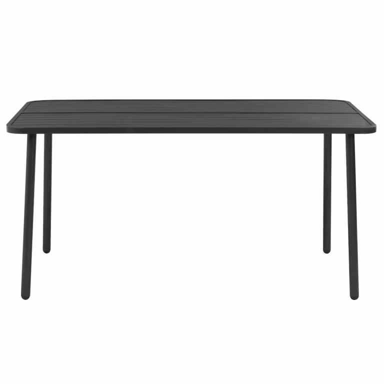 Tavolo da Giardino Grigio Scuro 150x90x72 cm in Acciaio