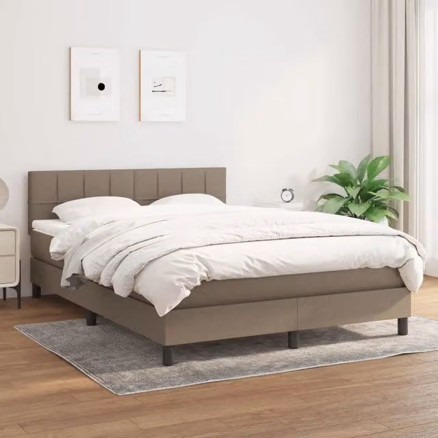 Letto Ibrido con Giroletto a Molle e Materasso vidaXL, Colore Beige, L/P/H: 140 x 200 x 88 cm – 1