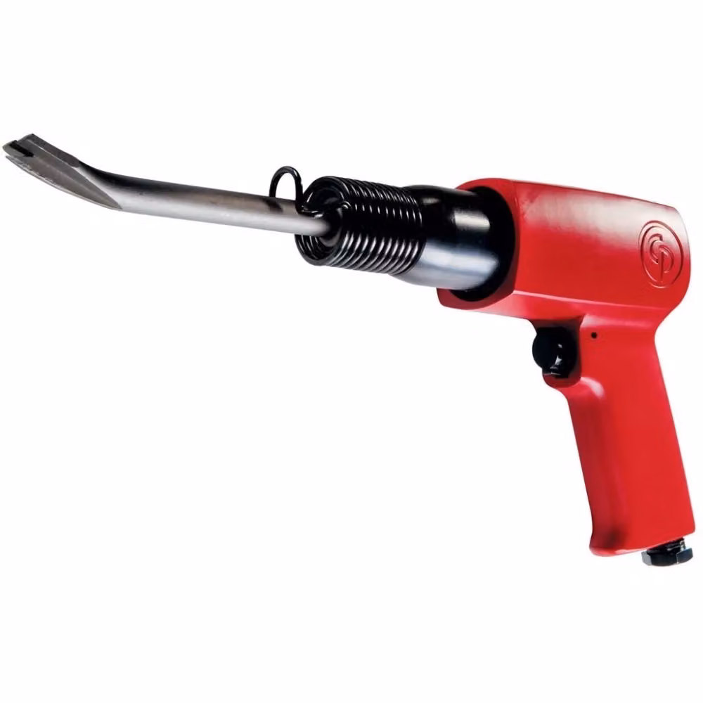 Scalpellatore ad aria TradeShop rosso con set di 5 scalpelli demolitori e martelletto pneumatico – 2