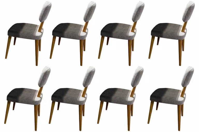 Stilvolles Stuhl-Set Designer 8x Stoffstühle Exklusive Küchenstühle