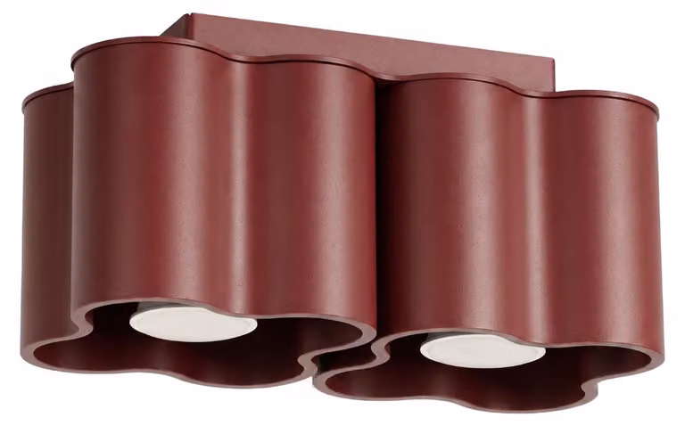 Plafoniera OVIO 2 bordeaux GU10 2xGU10 10W alluminio 12x12x24,5cm Sollux Lighting