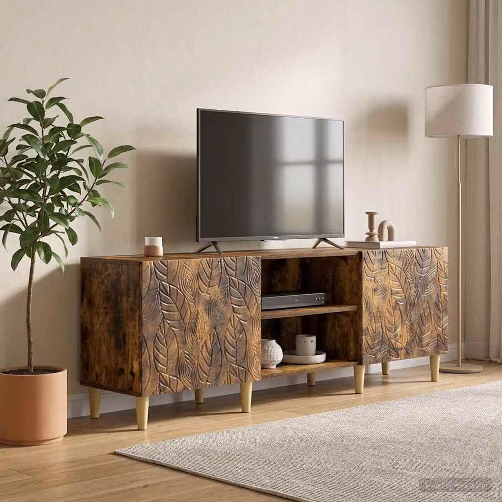 Mobile TV vidaXL in legno ingegnerizzato MDF stile vintage colore marrone L 150 x P 31 x H 50 cm