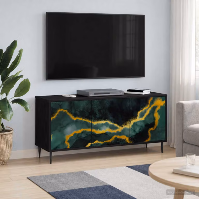 Mobile TV vidaXL WIJHE Rovere Nero L: 102 cm, P: 33 cm, H: 51 cm