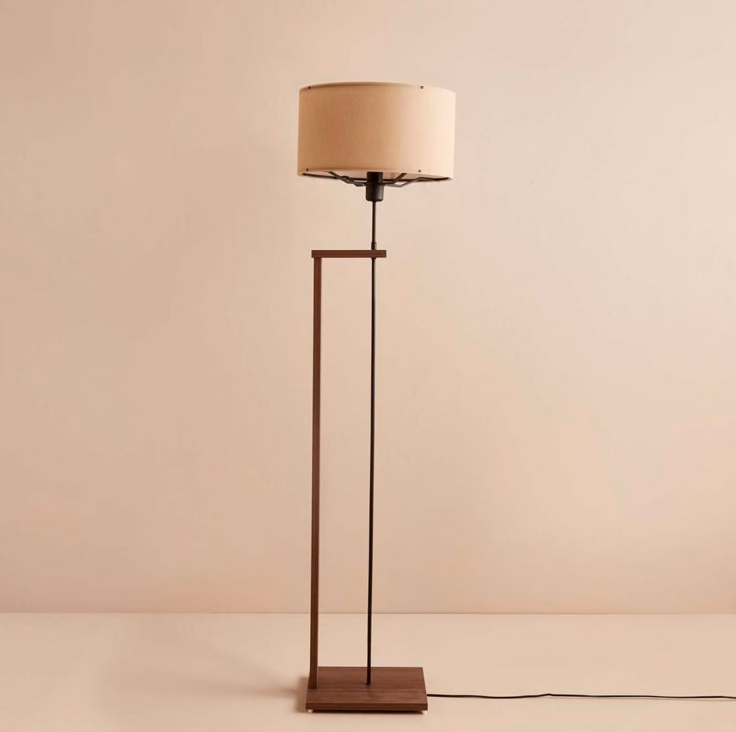 Opviq, AYD-3476, lampada da terra, beige, tessuto, 38 x 38 x 150 cm