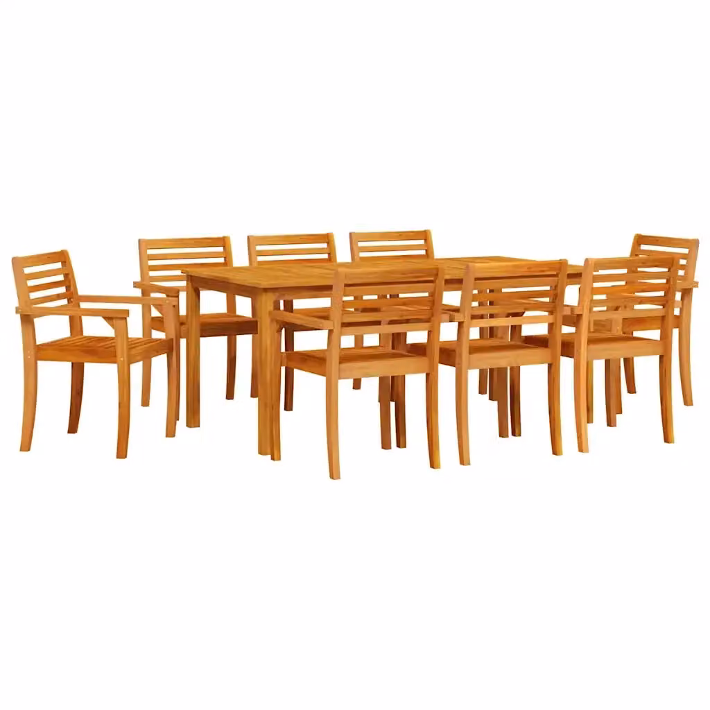 Set da pranzo per giardino vidaXL in legno di acacia marrone, 9 pezzi – 2