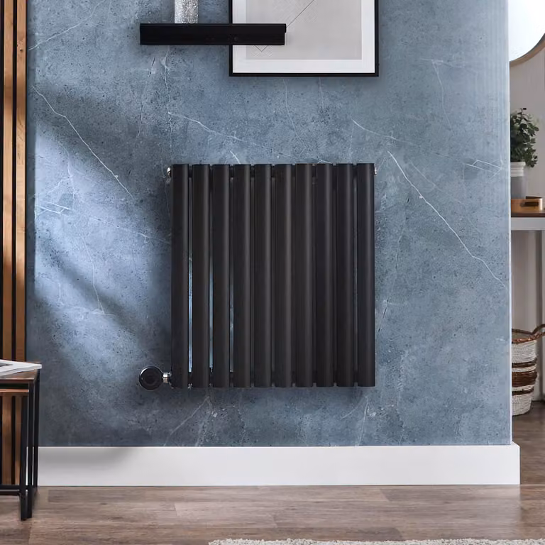 Radiatore Elettrico di Design Orizzontale - Nero - 635mm x 413mm (Pannello Singolo) - Senza Termostato - Revive - ECOSO by Hudson Reed