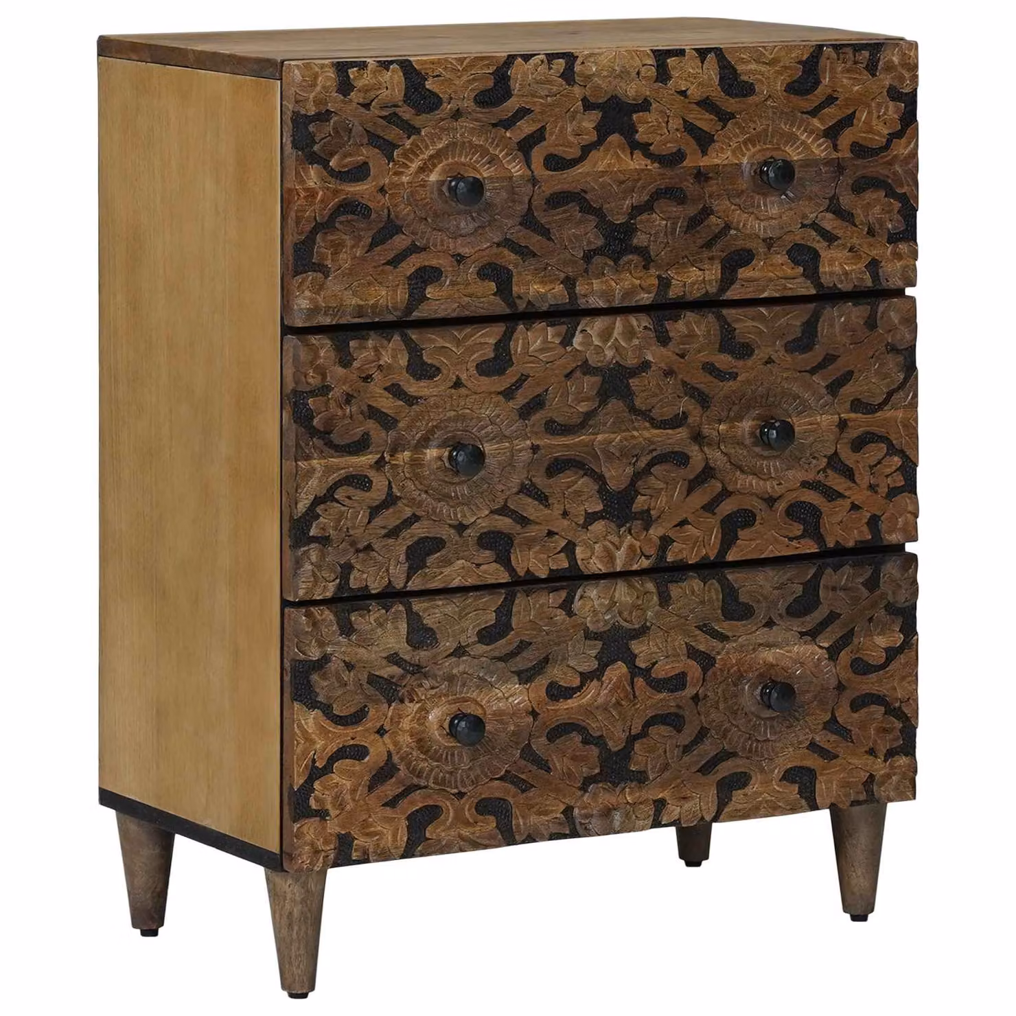 Credenza con Ripostiglio vidaXL in Legno di Mango Marrone L: 60 cm, P: 33 cm, H: 75 cm