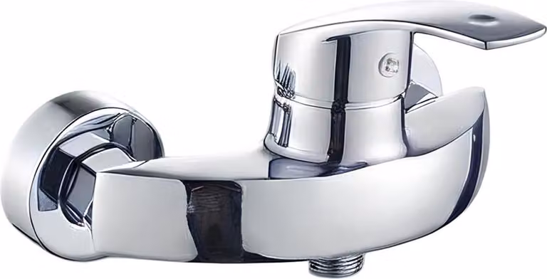Avizar, rubinetteria per bagno a parete in ottone cromato, argento